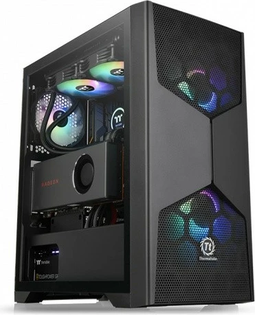 Kabinett z moderno ARGB osvetlitvijo Thermaltake Commander G31, tempered glass, Midi Tower, črn
