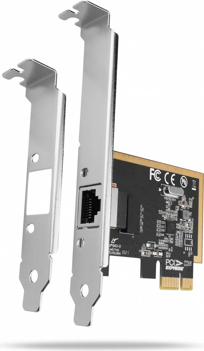 Omrežna kartica AXAGON PCEE-GRF, PCIe, 1x Gigabit Ethernet, Realtek RTL8111E/F, z običajnim in nizkoprofilnim nosilcem