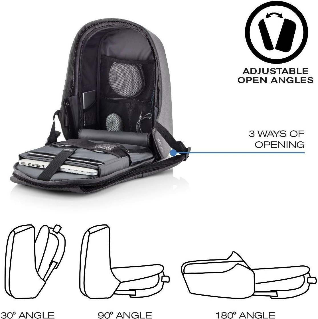 Nahrbtnik za prenosnik 15,6", 16 L, XD DESIGN BOBBY HERO REGULAR, siv