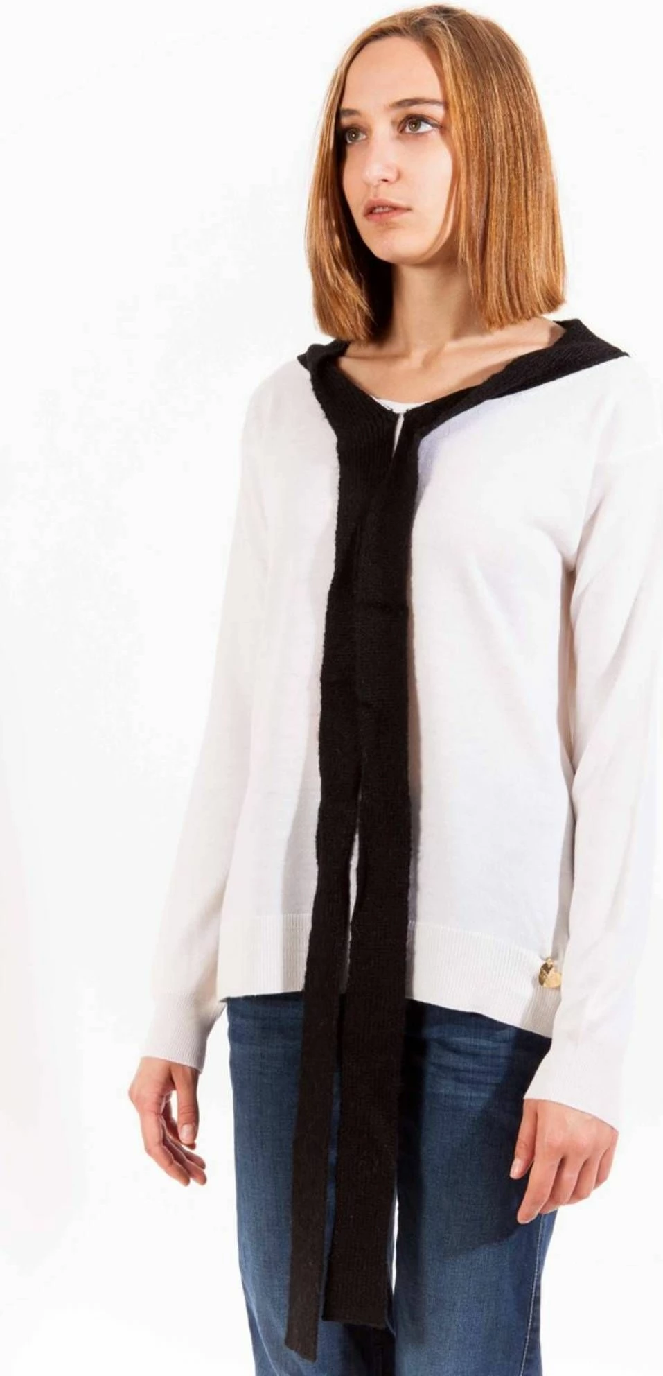 Pletenina LOVE MOSCHINO, ženska, bela