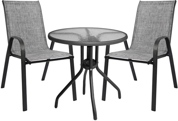 Set jedilne mize 3 kosi s mizo in stoli leon siva FH5184.01