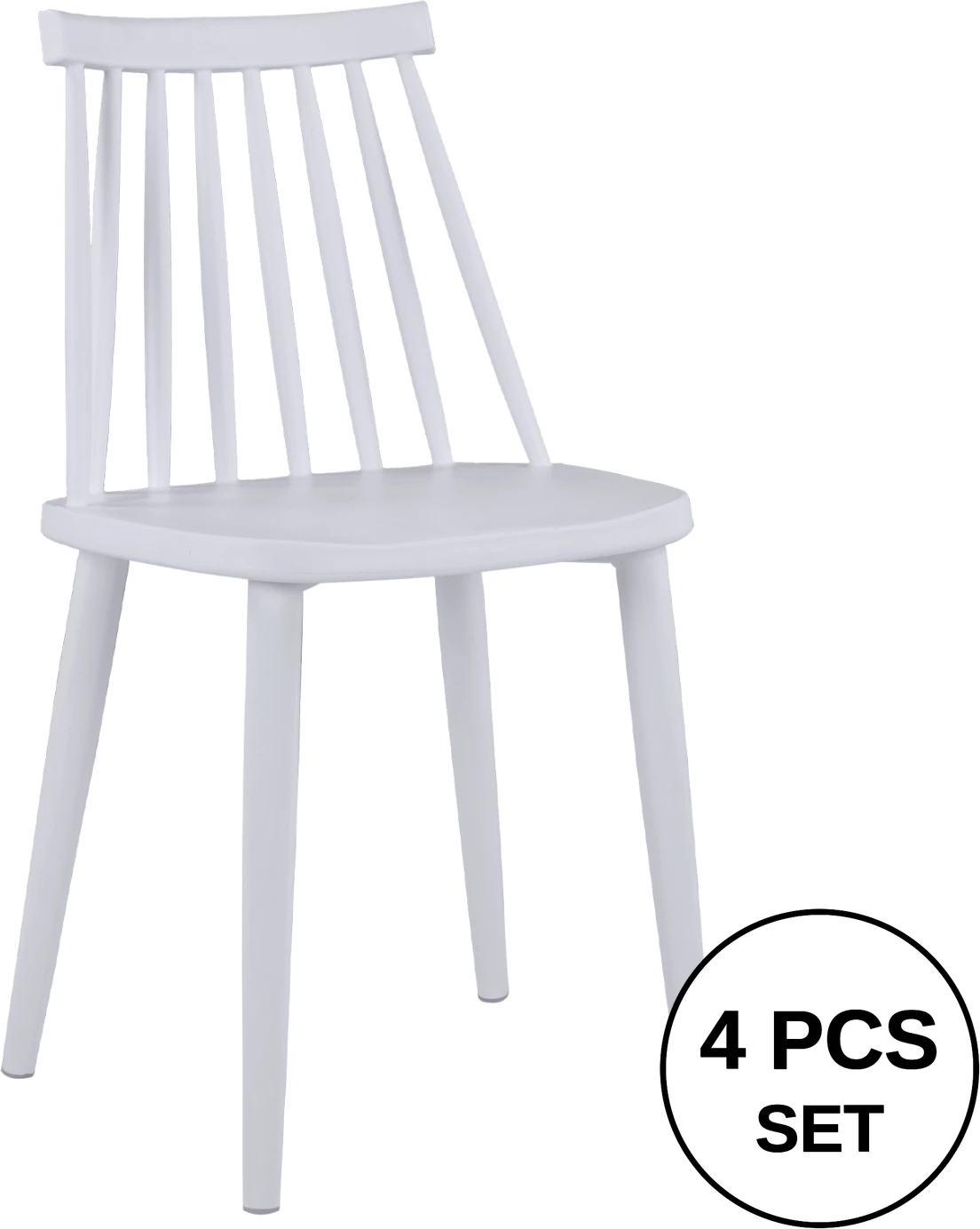 Jedilni stol FH8052.11 Vanessa bel z belimi kovinskimi nogami 43x46,5x82 cm, set 4 kosov