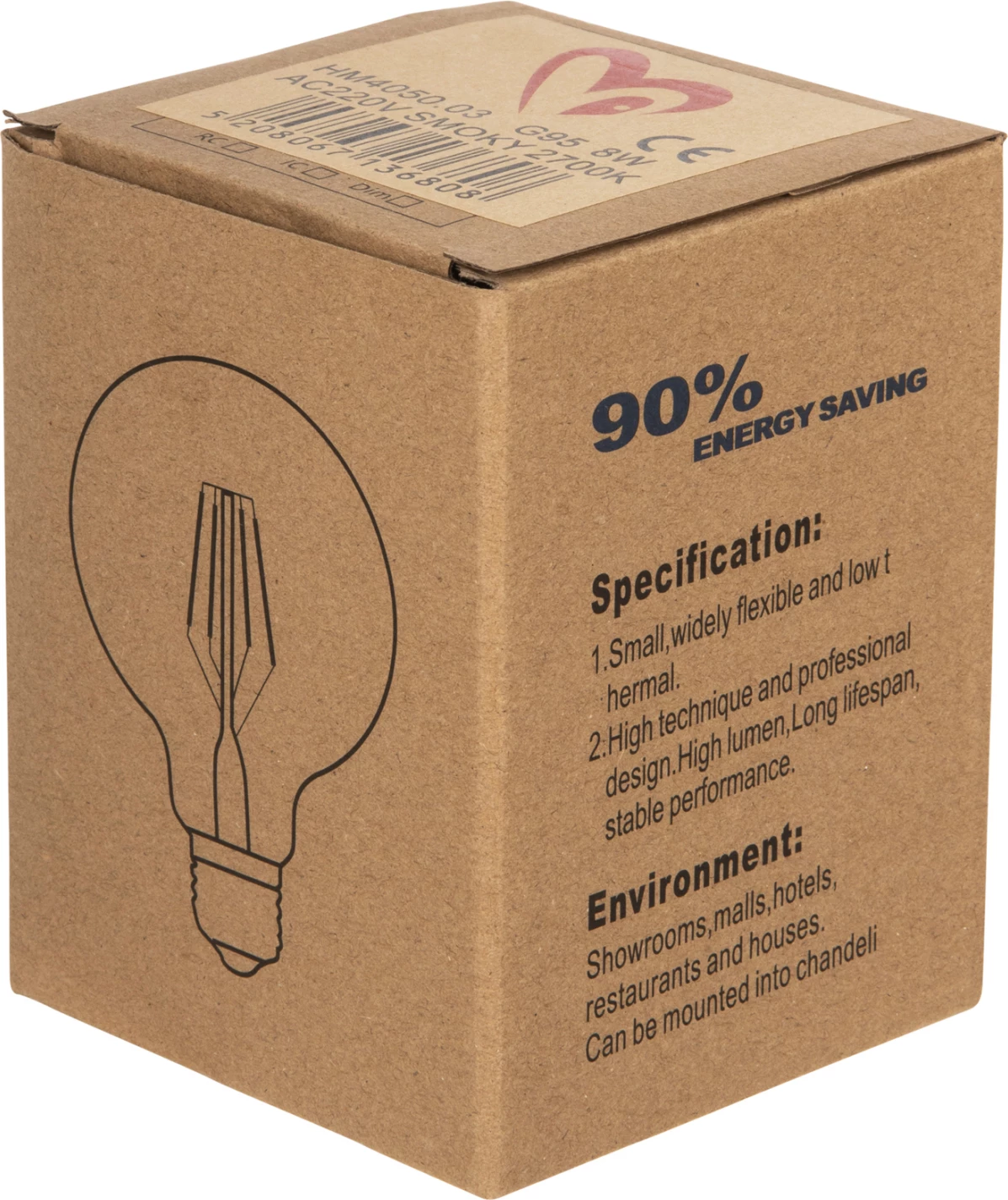 Žarnica GLOBO LED FILAMENT 8W E27 3000K DIMMABLE SMOKE