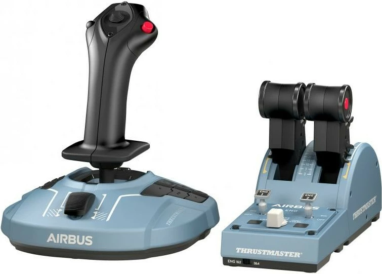 Joystick TCA Officer Pack AIRBUS Edition Thrustmaster za PC, 12 gumbov, USB, črno/moder