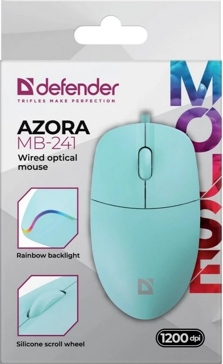Žična miška Defender Azora MB-241 RF, 1200 dpi, mint