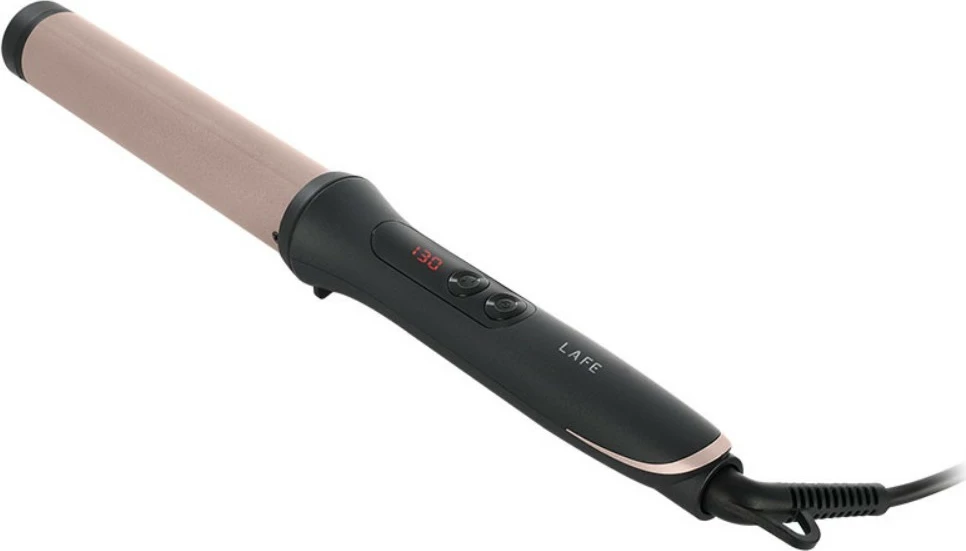 Kodralnik za lase Sleek & Shine Curler Lafe LAFLKA47572, 32 mm, nastavljiva temperatura 100–200 °C, 60 W, keramični premaz, LCD zaslon, z zaščitnim držalom, črno/rožnat