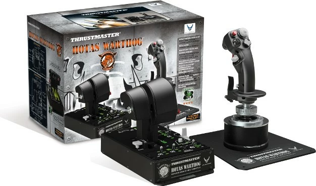 Profesionalni joystick in throttle Thrustmaster HOTAS Warthog, za PC, z napeljavo, črno/srebrn, set