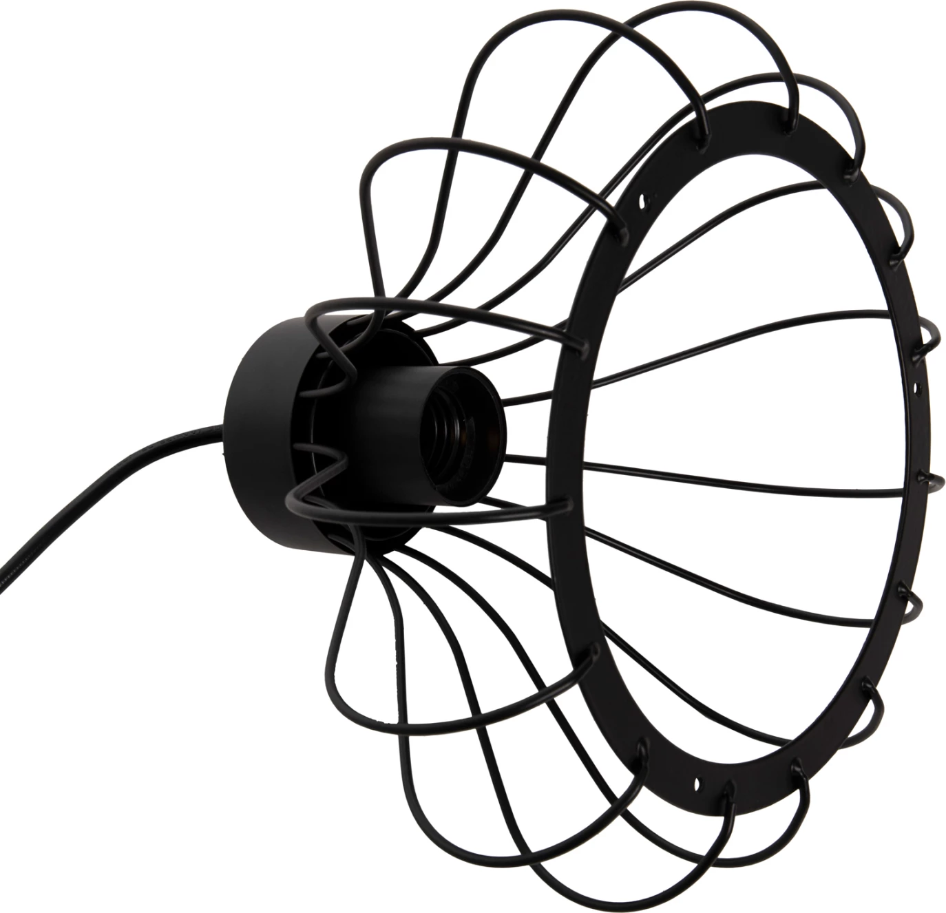 Stropna viseča svetilka HM4114 črna kovinska sferična kapa Φ23x122Hcm