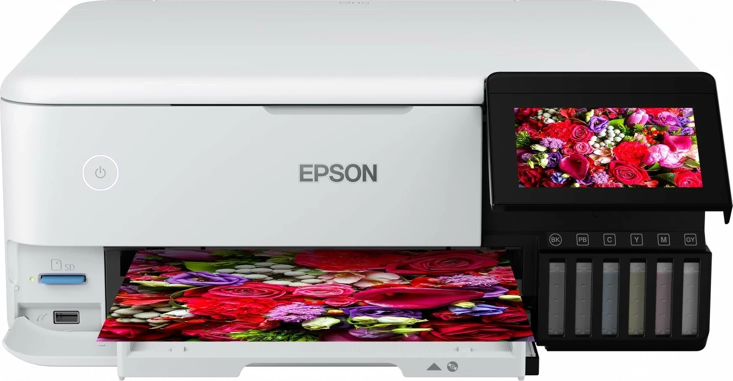 Barvni večfunkcijski tiskalnik Epson L8160, bel
