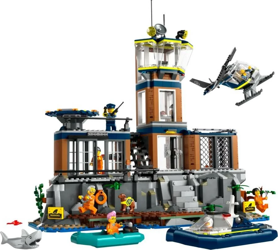 Gradbeni set LEGO City Prison Island 60419, 980 kosov, plastika
