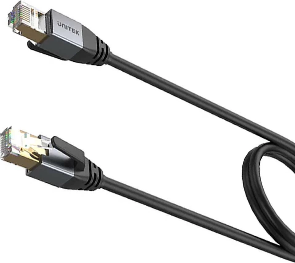 Ethernet kabel Unitek, RJ-45 LAN, patchcord cat.8, 2 m, črno-siv