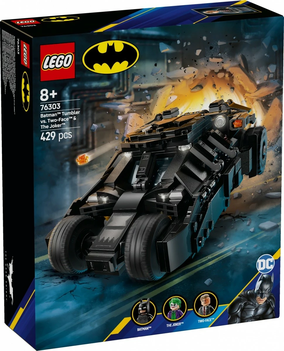Set gradnje Batmobile Tumbler LEGO 76303, 429 kosov, za otroke, plastika