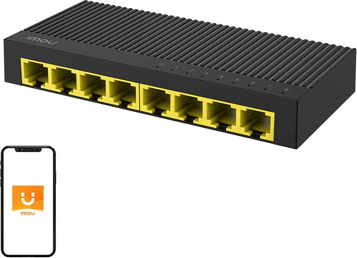 Gigabit stikalo IMOU SG108C, 8 RJ45 vrat, brez upravljanja, Plug & Play