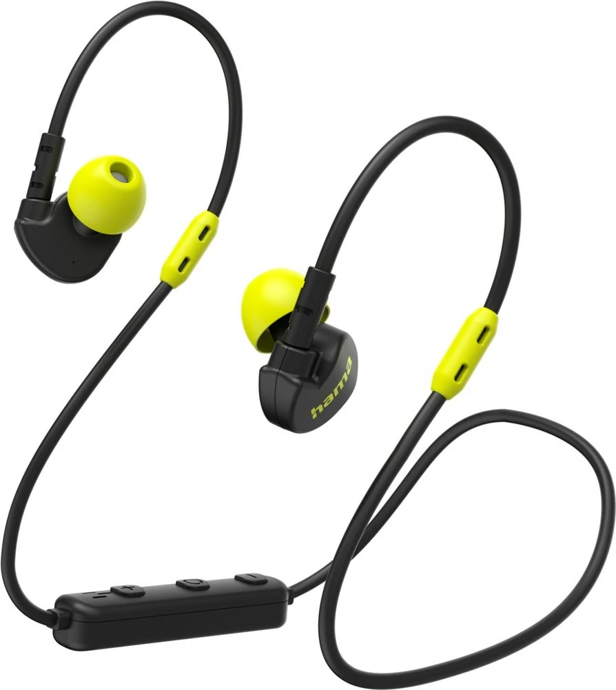 Športne brezžične slušalke z mikrofonom Hama Freedom Athletics II, Bluetooth 5.3, črno/rumene