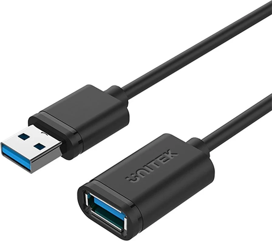 USB podaljšek UNITEK Y-C457GBK, USB 3.2 Gen 1, 1 m, črn