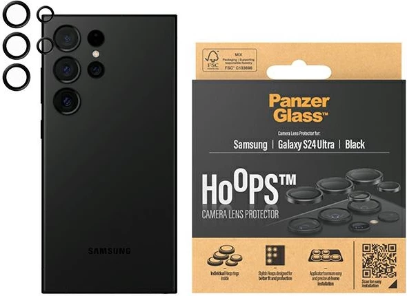 Zaščita kamere PanzerGlass Hoops za Samsung Galaxy S24 Ultra, črna