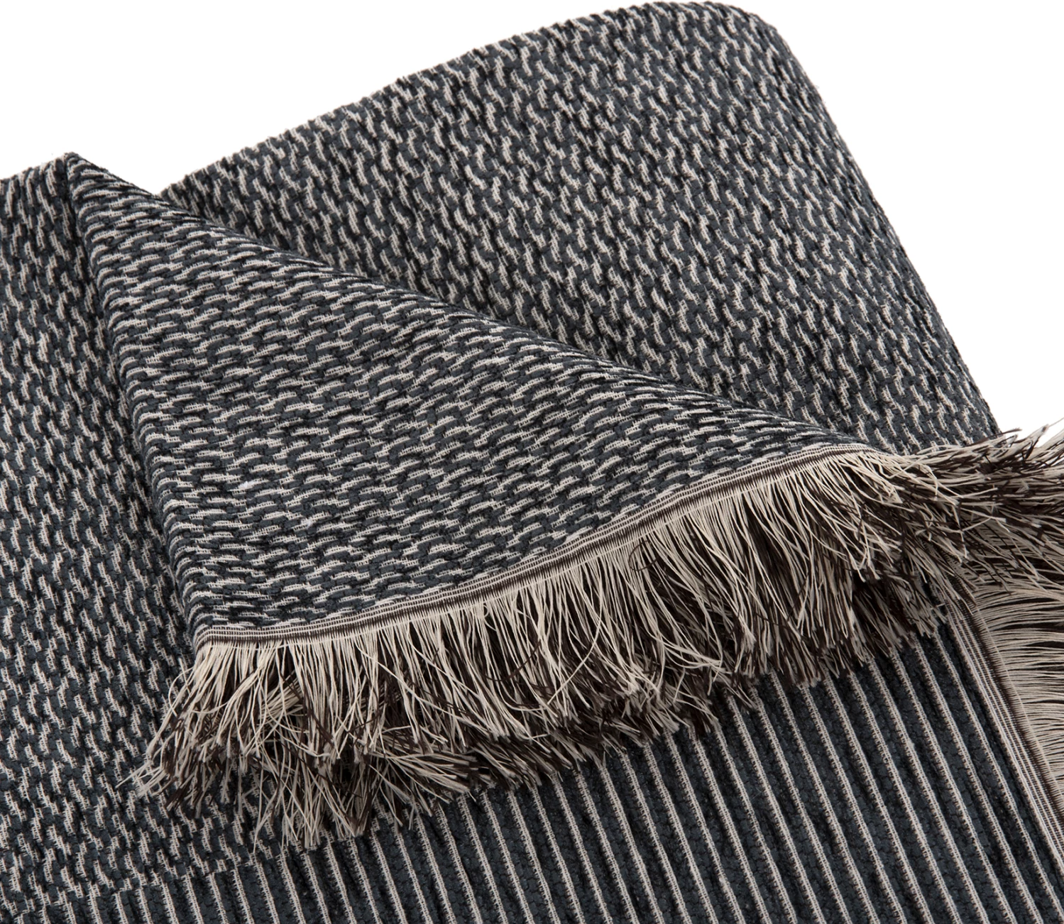 Prevleka za kavč z resicami DREAMTOPIA FH12165.03 v modri barvi 295x170 cm