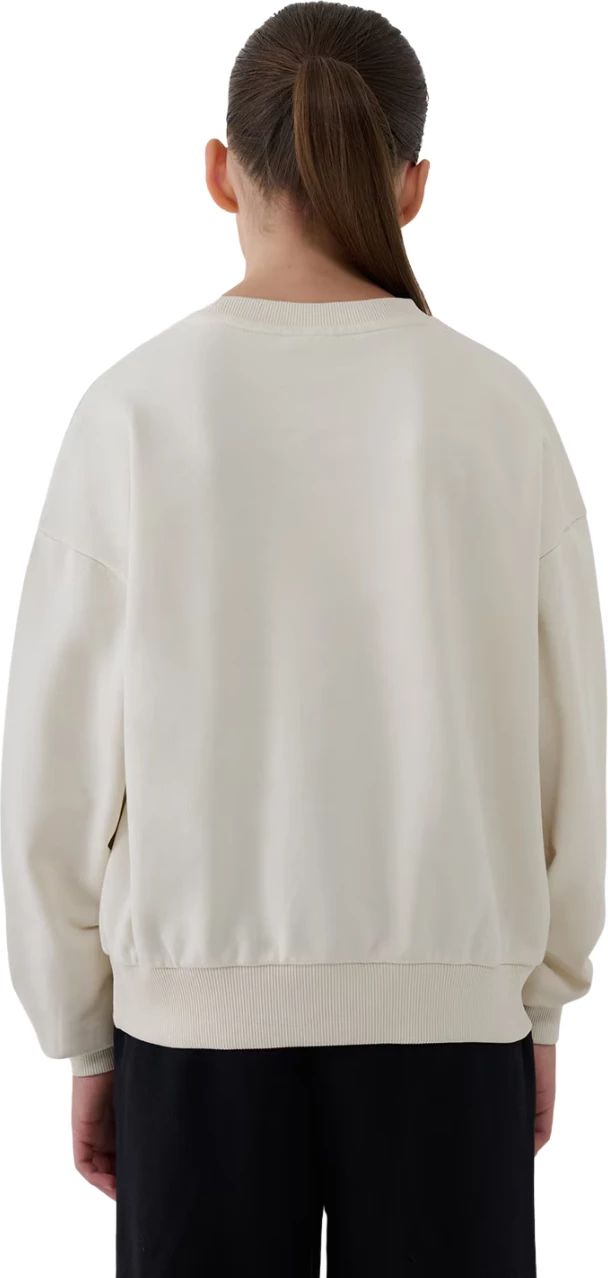 Pulover s kapuco za deklice 4F, bel