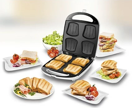 Tost za 4 sendviče UNOLD 48480 Quadro, inox/belega