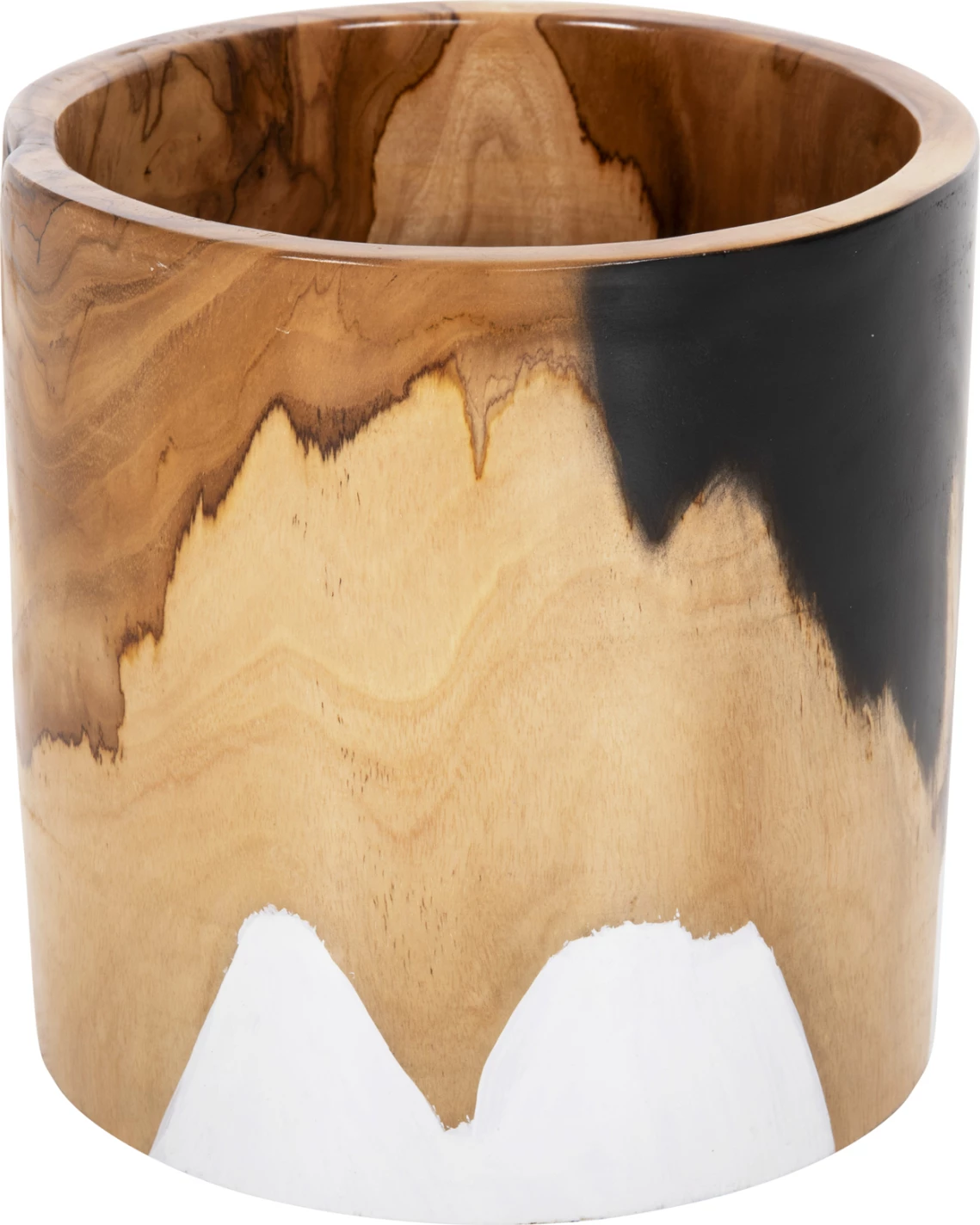 Namizna dekoracija vaza cilindrična iz tikovine Φ26x26Hcm.FH7727