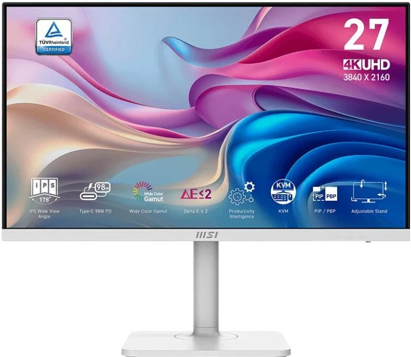 Monitor 27-palčni IPS 4K UHD, 60 Hz, bel — MSI MD272UPHW