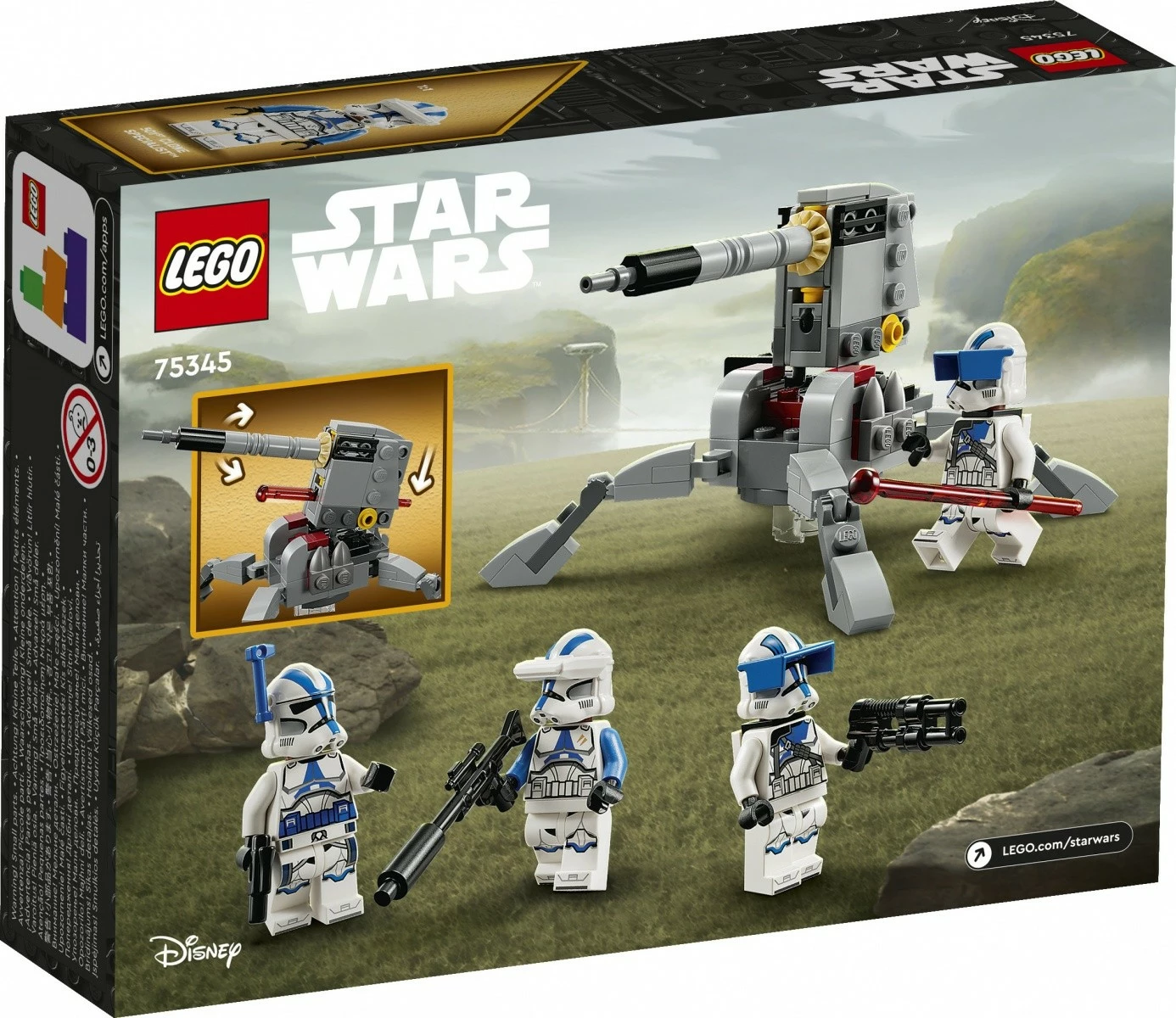 Set gradnikov LEGO Star Wars, Legija 501 Clone Troopers 75345, 119 kosov, plastika