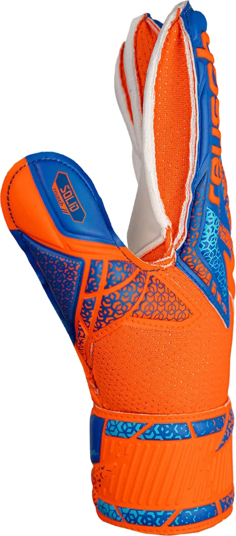 Rokavice vratarja za otroke Reusch Attrakt Solid Finger Support, modro-oranžne