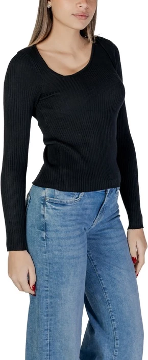 Pletenine za ženske Vila Clothes, črne