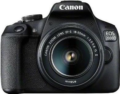 Digitalni fotoaparat Canon EOS 2000D, 24,1 MP, Full HD, črn