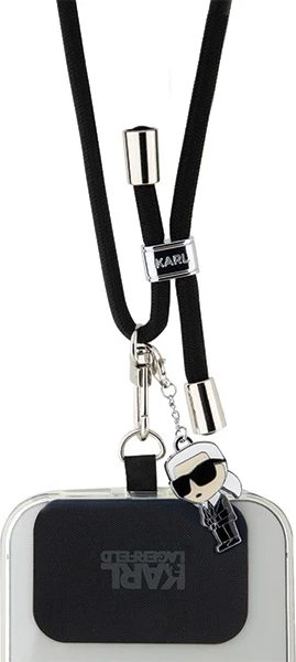 Univerzalni trak za pametni telefon Karl Lagerfeld KLUCNMSCKIK CBDY Cord, 150 cm, črn