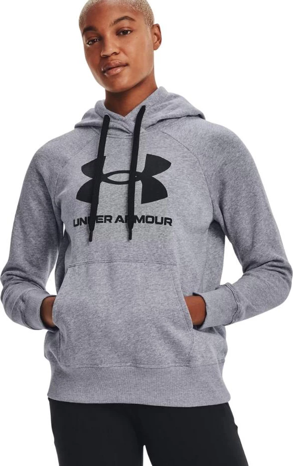 Pulover s kapuco za ženske Under Armour, siv