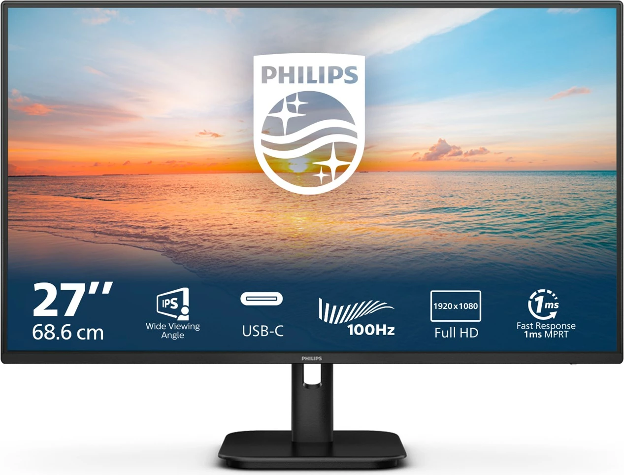 Monitor 27", Full HD, LCD, Philips 27E1N1300A/00, črn