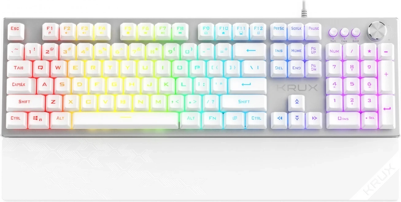 Gaming tipkovnica Frost Silver-White KRUX, RGB
