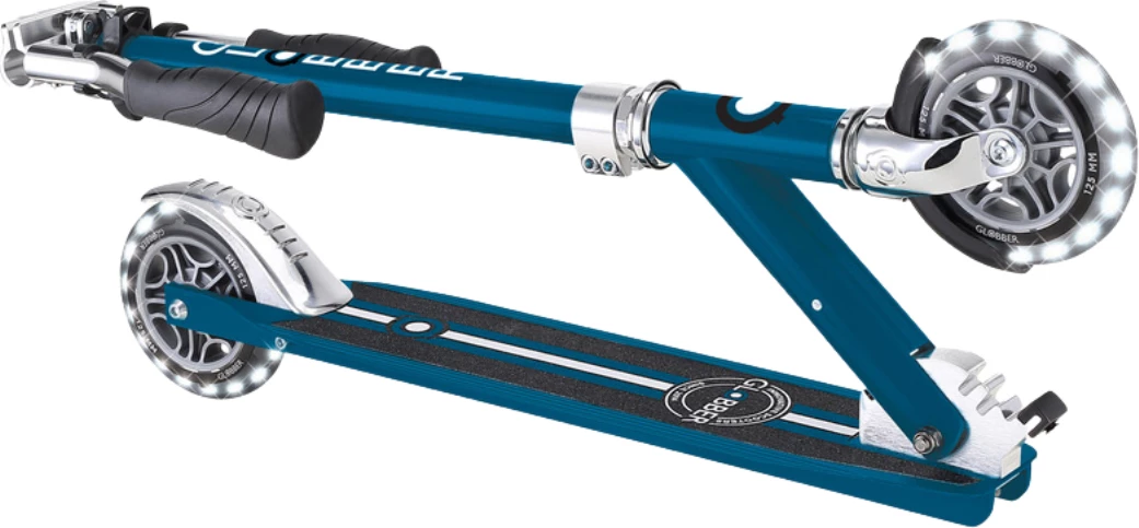 Trotinet, SMJ Globber Flow Elements Lights, petrol modra