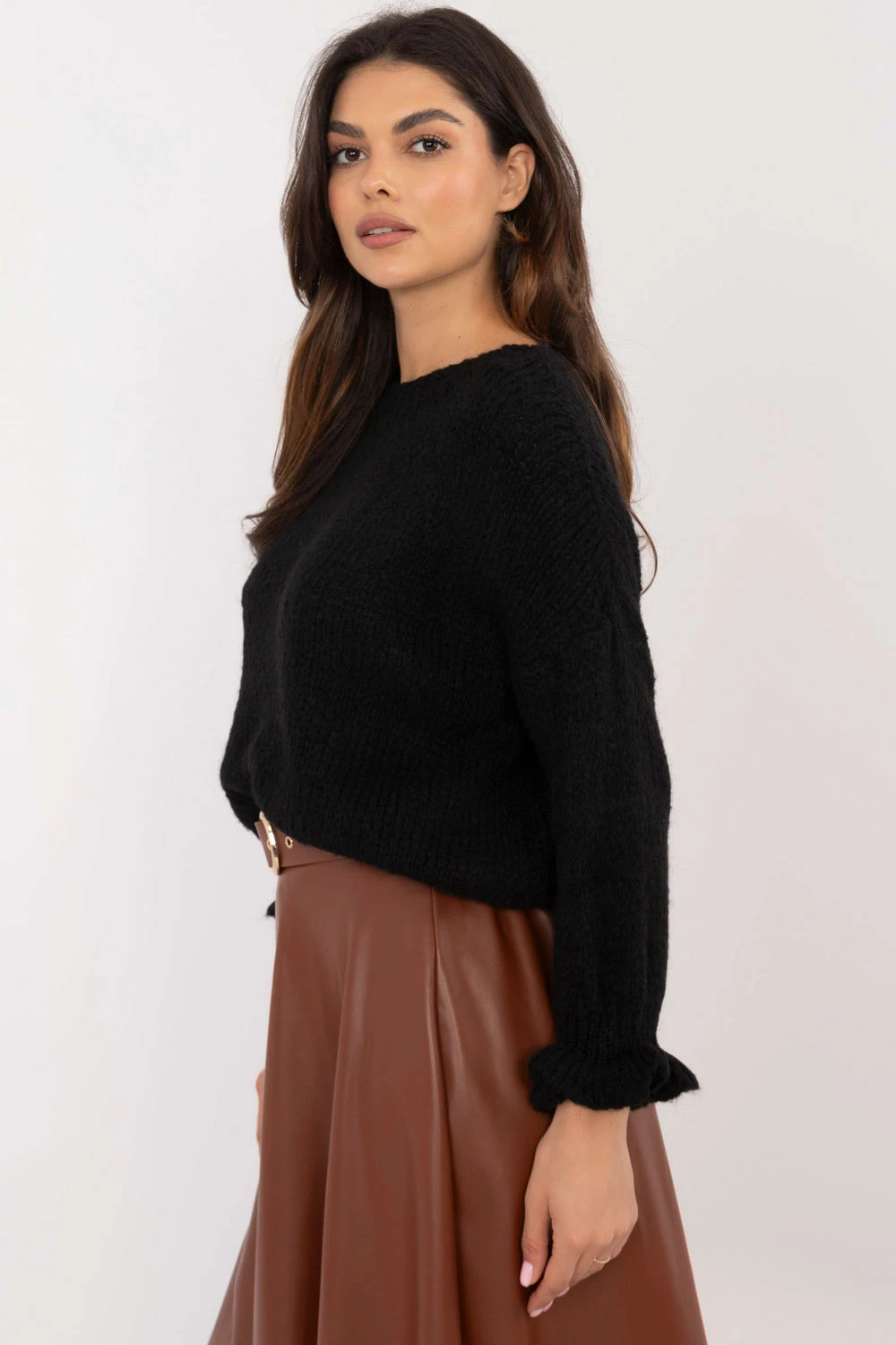 Pletenina za ženske Italy Moda 206726, črna