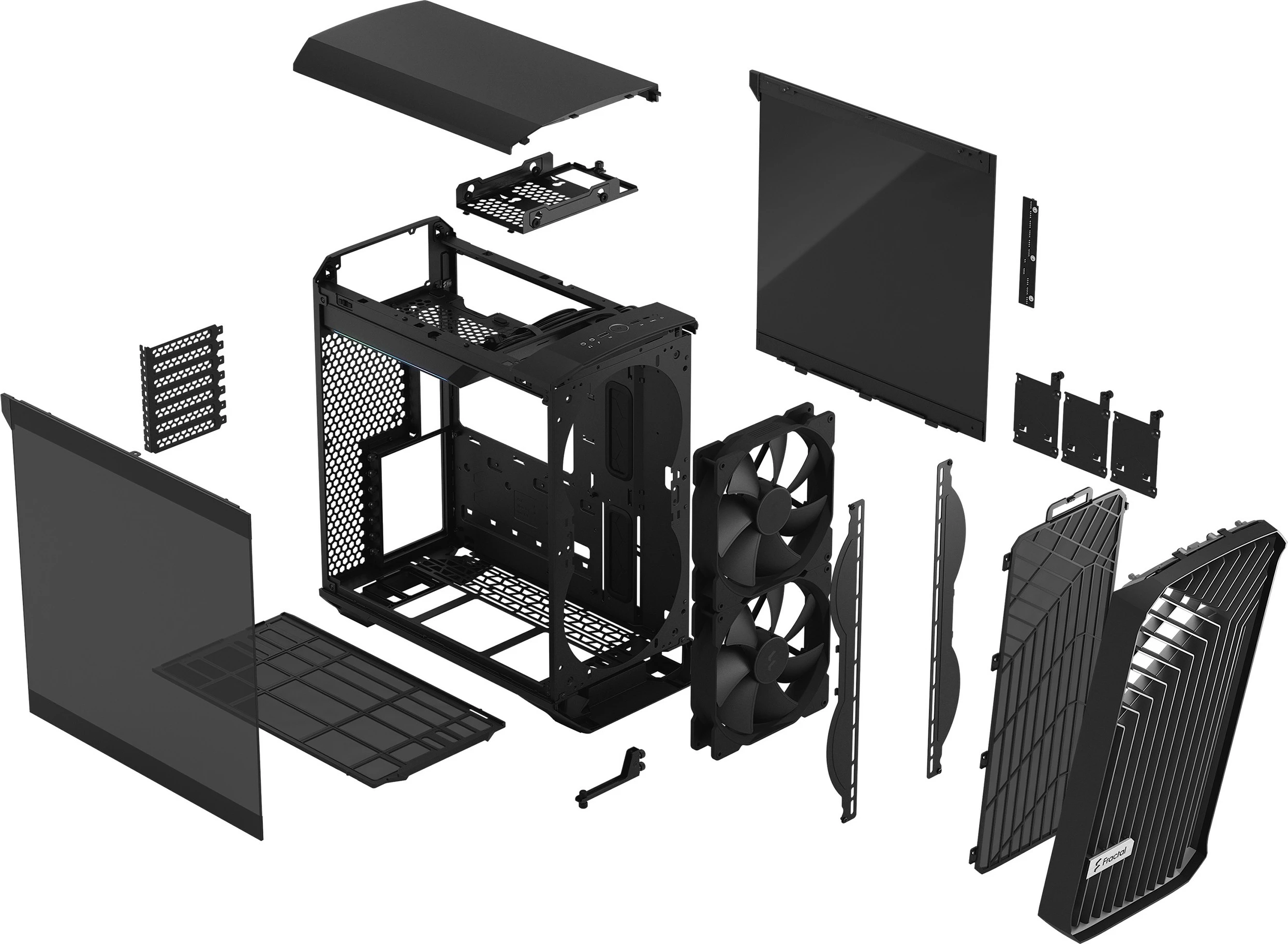 Kompaktno ohišje Fractal Design Torrent Compact, Tower, ATX/EATX/micro ATX/Mini-ITX, kaljeno steklo, črno