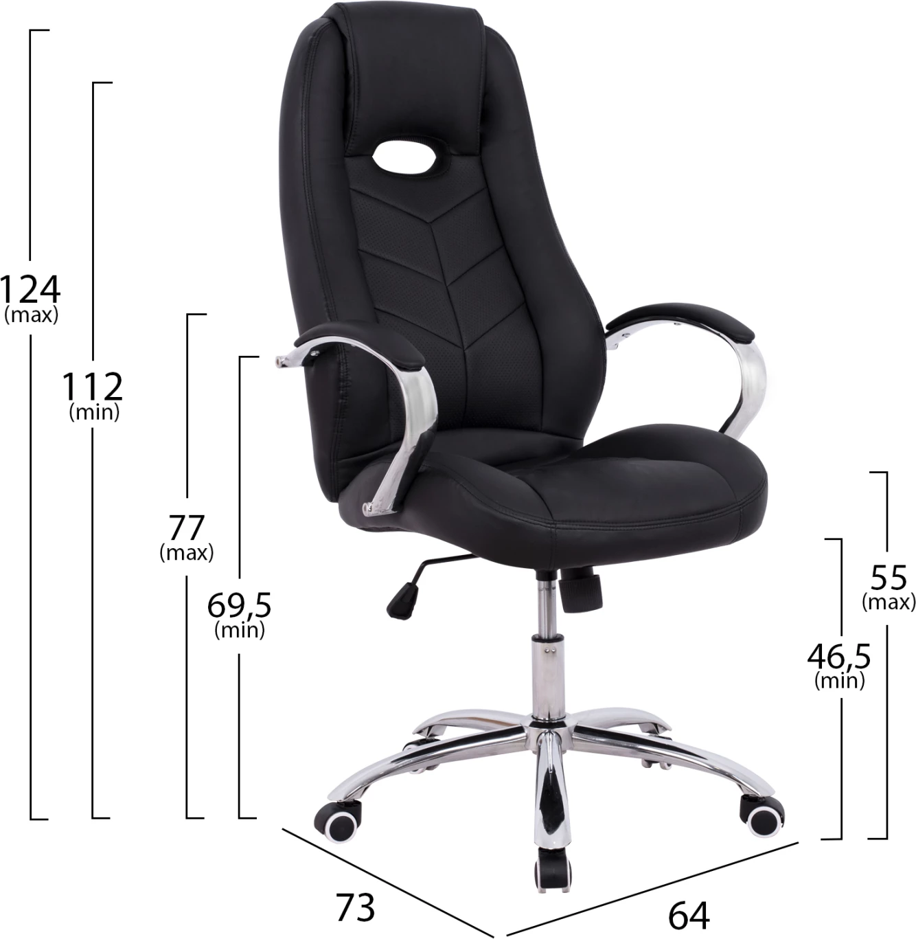 Pisarniški stol za managerje FH1103.01 Črna