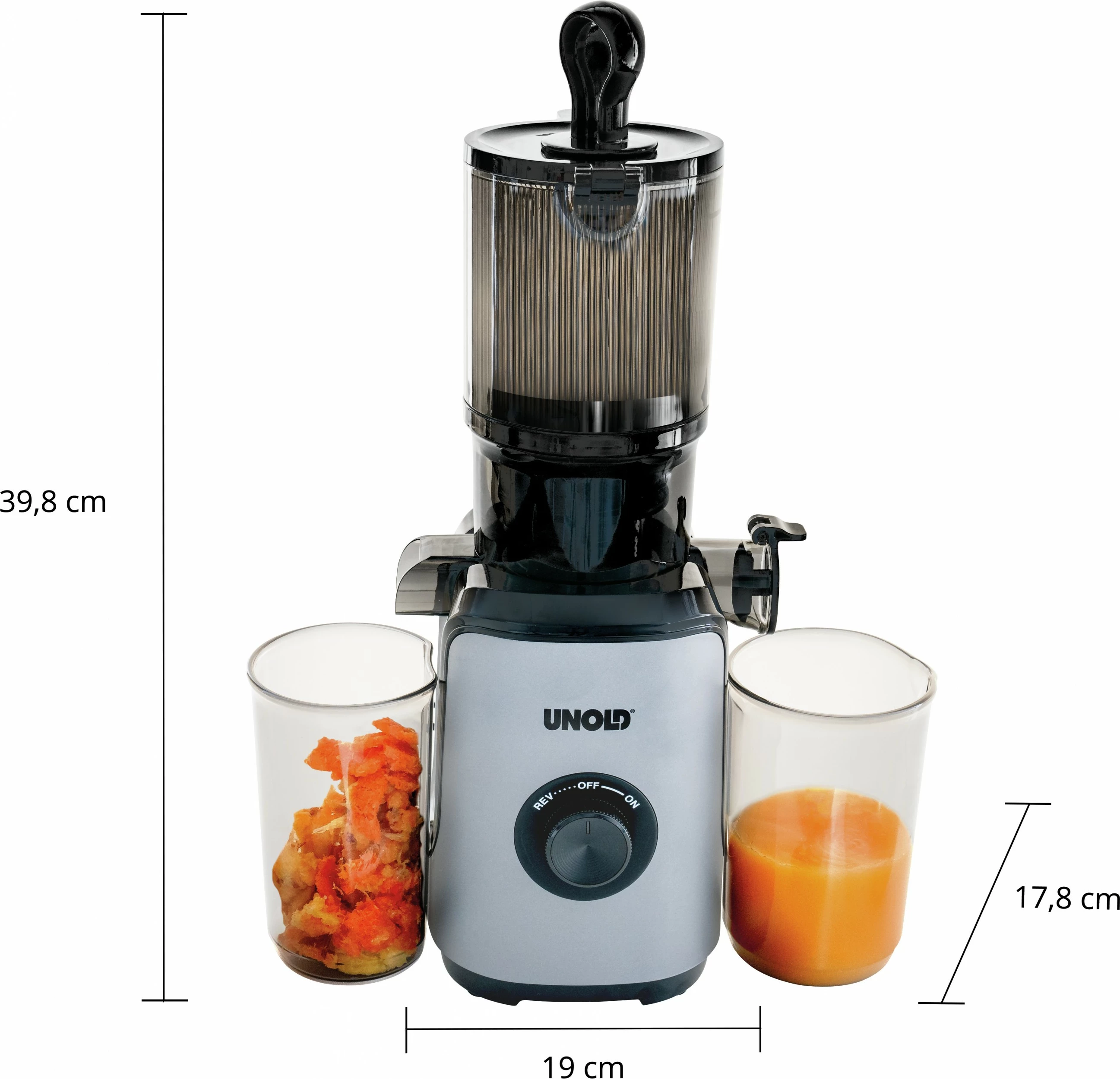 Počasni sokovnik UNOLD Sam 78275, 0,8 L, 80 RPM, ogleno siv Počasni sokovnik UNOLD Sam 78275, 0,8 L, 80 RPM, ogleno siv