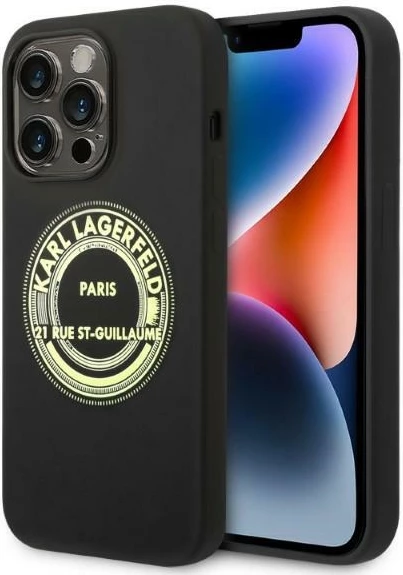 Silikonska zaščita za iPhone 14 Pro Max 6,7", črna — Karl Lagerfeld RSG