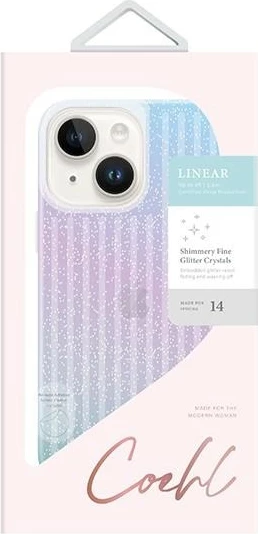 Ovitek za telefon Coehl Linear UNIQ za iPhone 14, roza in modra