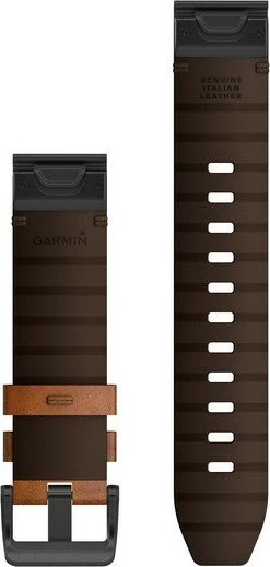 Usnjen pašček QuickFit 22 za Garmin fēnix 6/6 Pro/Sapphire, rjave barve