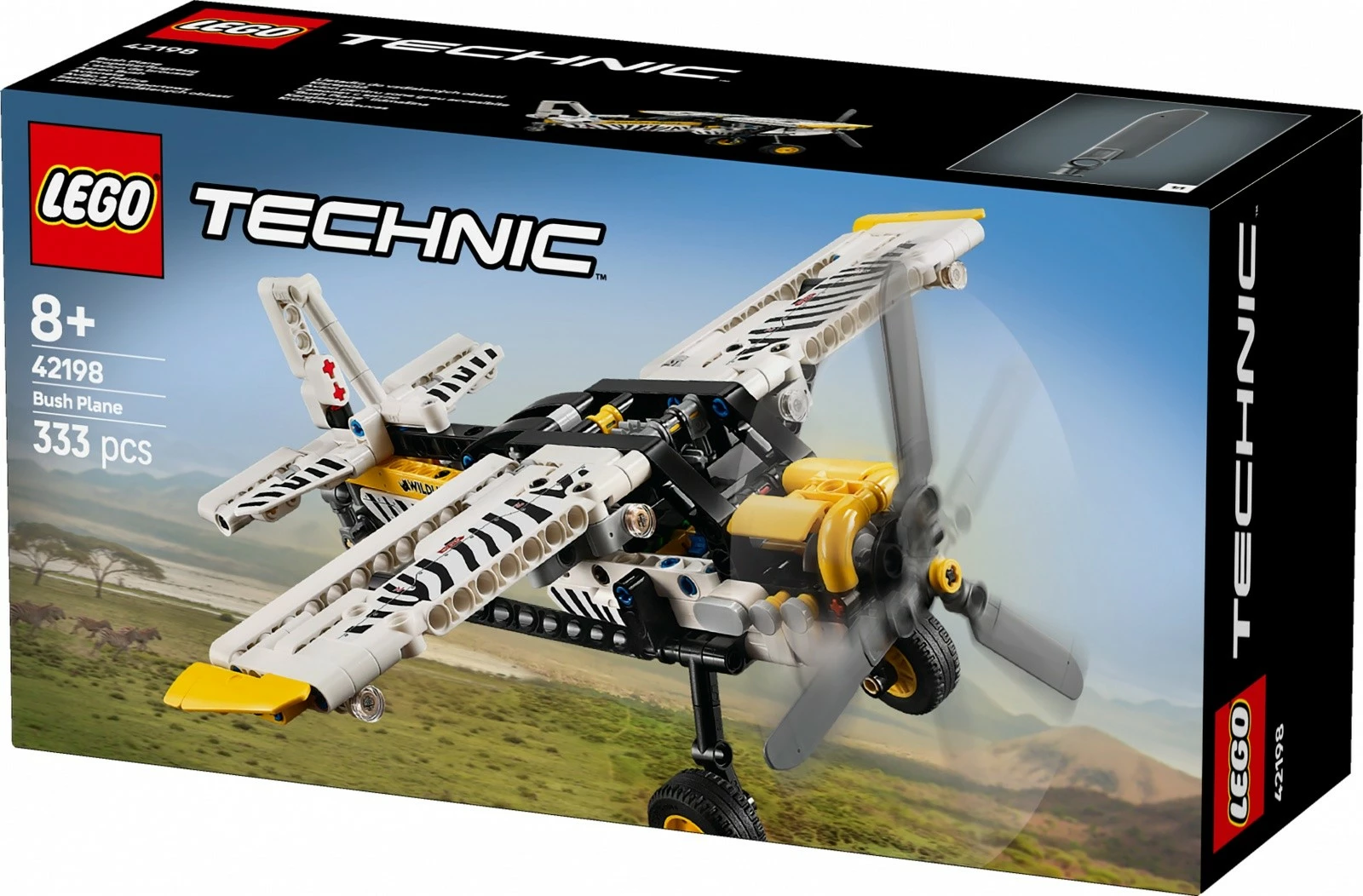 Transportno tovorno letalo z zebrastim vzorcem LEGO Technic 42198, 333 delov