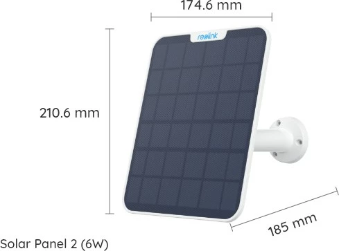 Sončni panel Reolink Solar Panel 2, 6 W, 6 V, USB Type-C, 4 m