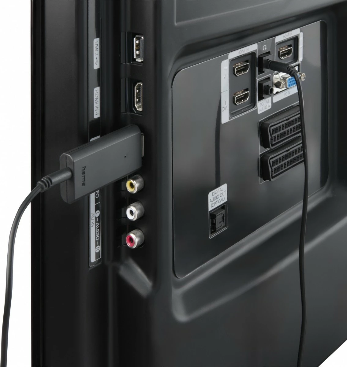 Brezžične čez-uho slušalke, Hama 221847, 2.4 GHz z USB-donglom, Bluetooth 2.0, z mikrofonom, črne