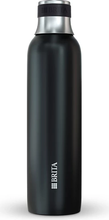 Steklenica za vodo BRITA sodaTRIO 0,65 L, nerjaveče jeklo, črna
