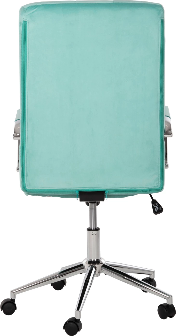 Pisarniški stol JOSEF FH1181.08 iz žametne tkanine v mint barvi z inox podnožjem 58x61x105-113H cm