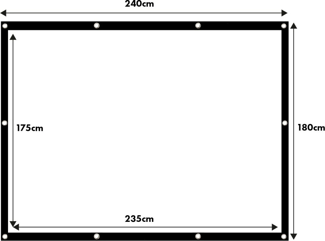 Projekcijsko platno Maclean MC-169, 120 inčev, 4:3, 240x180 cm, ročno, belo