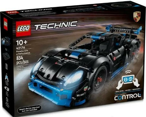 Set za sestavljanje LEGO Technic Porsche GT4 e-Performance Racing Car 42176, 834 kosov, črno/moder