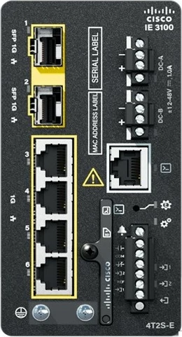 Industrijski upravljan stikalo Cisco Catalyst IE3100, 4 Gigabit porta, 2 SFP, rackmount, črno