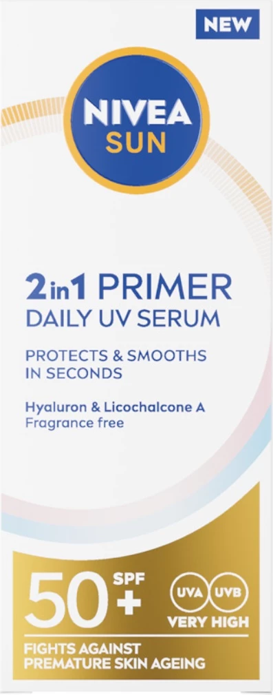 Serum za obraz Sun Primer Daily UV 2-v-1 SPF50+ Nivea, za ženske, 30 ml